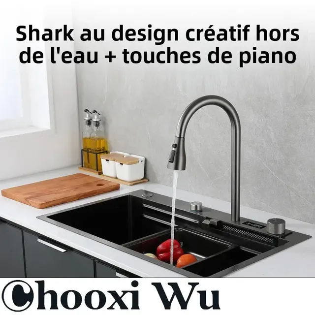 Mitigeur cuisine cygne inox brossé douchette extractible… – vue 3