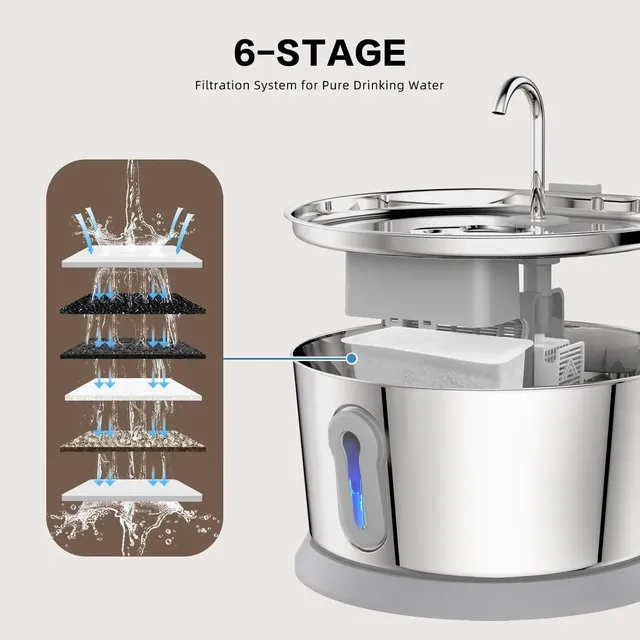 Fontaine à eau sans fil à piles pour chat et chien – vue 6