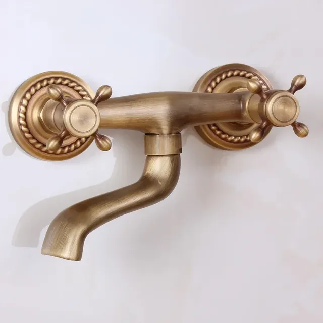 Robinet mural mélangeur laiton brossé bronze antique… – vue 3