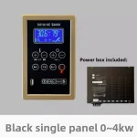 panneau commande sauna infrarouge noir écran LCD rétroéclairé cadre doré tactile icônes température minuterie boutons USB boîtier alimentation