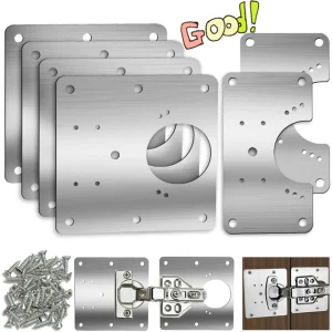 Kit de plaque de réparation de charnière d’armoire, panneau Chi de cuisine, plaque de montage de charnière de porte avec trou, attelle en fibre plate, outil de quincaillerie rapide Kit de plaque de réparation de charnière d’armoire, panneau Chi de cuisine, plaque de montage de charnière de porte avec trou, attelle en fibre plate, outil de quincaillerie rapide