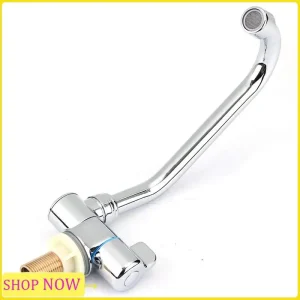 Robinet de cuisine pliable spécial pour camping-car, 2 pièces, rotatif à poignée unique, robinet de cuisine pour camping-car mural, eau froide en cuivre