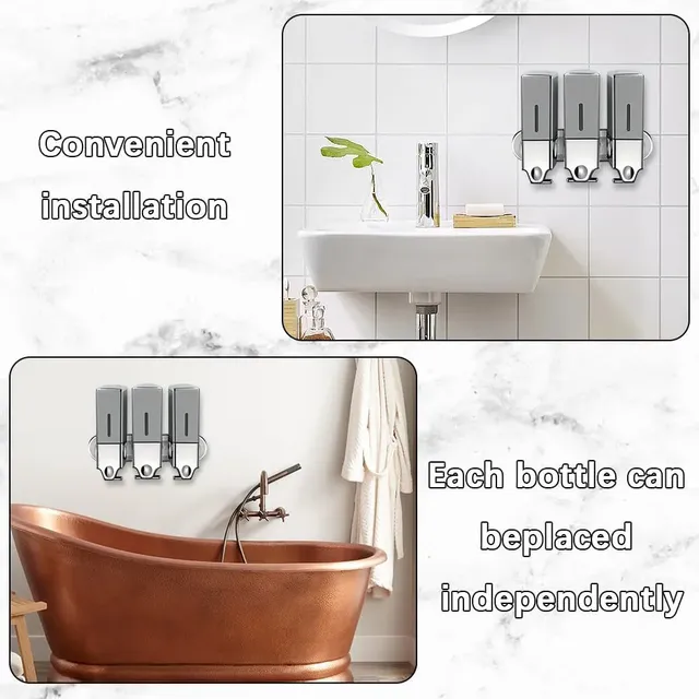 Distributeur mural double savon shampooing revitalisant… – vue 5