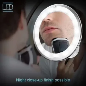 Miroir de maquillage rotatif à 360 degrés, ventouse grossissante 10x, miroirs de vanité, commande tactile, miroir de maquillage grossissant mural