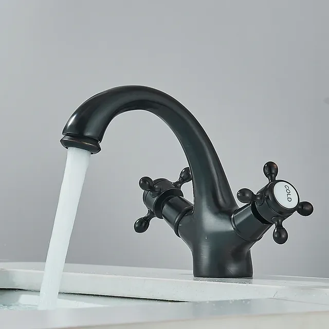 Mélangeur lavabo deux poignées croisillon bec cintré… – vue 4