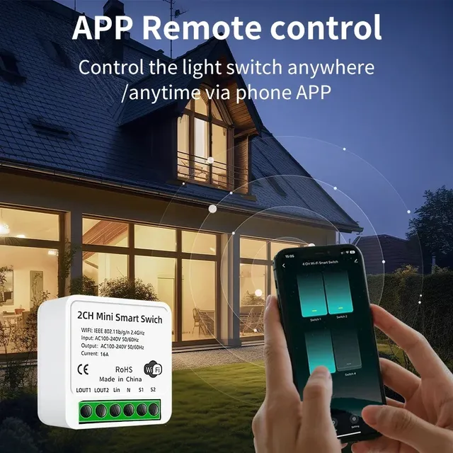 Commutateur WiFi intelligent Tuya 1/2CH – vue 2