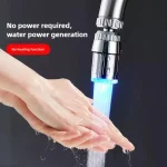 Robinet lumineux LED coloré pour salle de bains, robinet d&rsquo;économie d&rsquo;eau, buse de contrôle de température à couleur changeante, accessoires de cuisine