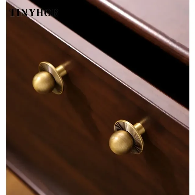 Tinyexpiration-lèvent d'armoire ronds en laiton bronze… – vue 4