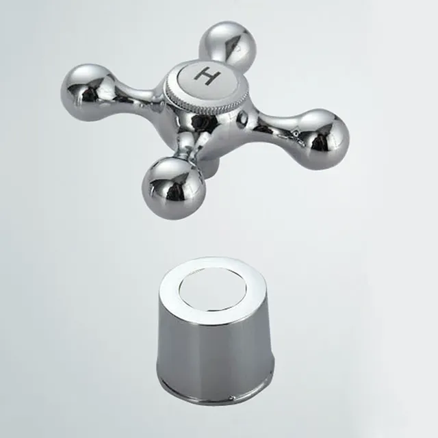 Poignée croix laiton chromé finition miroir style rétro… – vue 4