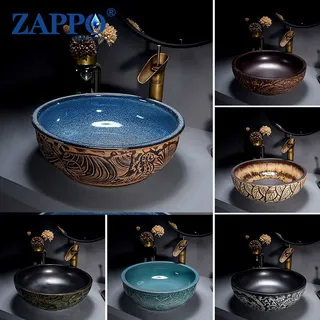 Vasque poser ronde lavabo bol céramique émaillée intérieur brillant…