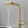 Robinet de cuisine en or brossé extractible cascade noir… – vue 5