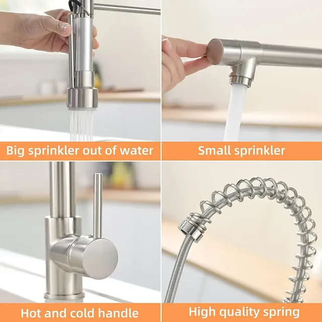 Robinet d'évier de cuisine avec pulvérisateur extractible – vue 7