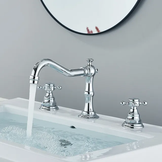 Robinet baignoire monté sur pont trois trous noir mat… – vue 4