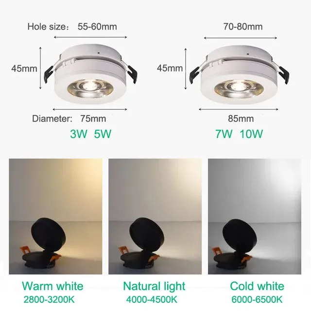 Plafonnier led orientable rotatif intensité réglable… – vue 6