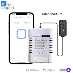 EWelink-Commutateur WiFi intelligent, surveillance de la température et de l&rsquo;humidité, 16A, 3000W, capteur TH, nous-mêmes avec Alexa ,Google Home