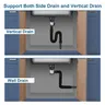 Siphon évier flexible accordéon ABS PVC noir mat chambre… – vue 5