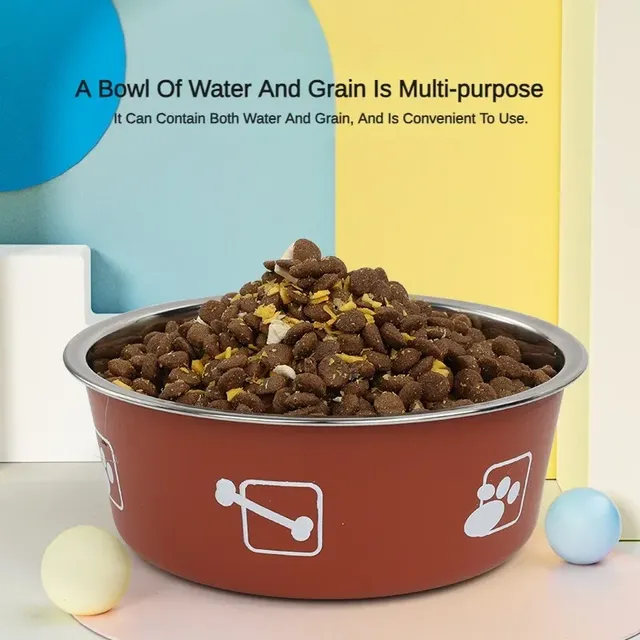 Bol pour animaux de compagnie en acier inoxydable Double… – vue 3
