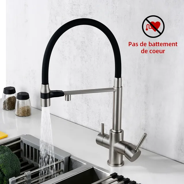 Robinet de cuisine en nickel brossé – vue 2