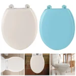 Siège de toilette rond à fermeture douce, couvercle de couvercle de toilette confortable, couvercle de remplacement pour sièges de salle de bains, toilettes Standard