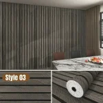 Panneaux muraux 3D en fausse bois, panneaux pelés et cannelés, rouleau de panneaux en bois en mousse PVC auto-adhésif Flexible pour décoration des murs de la pièce