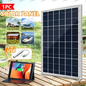 panneau solaire portable rigide polycristallin 10W 12V aluminium compact USB multiports chargeur nomade camping smartphone tablette