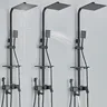 Robinet de douche chromé noir à 3/4 voies – vue 4