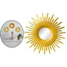 Miroir rond mural trio doré argenté résine cadre pétales… – vue 2