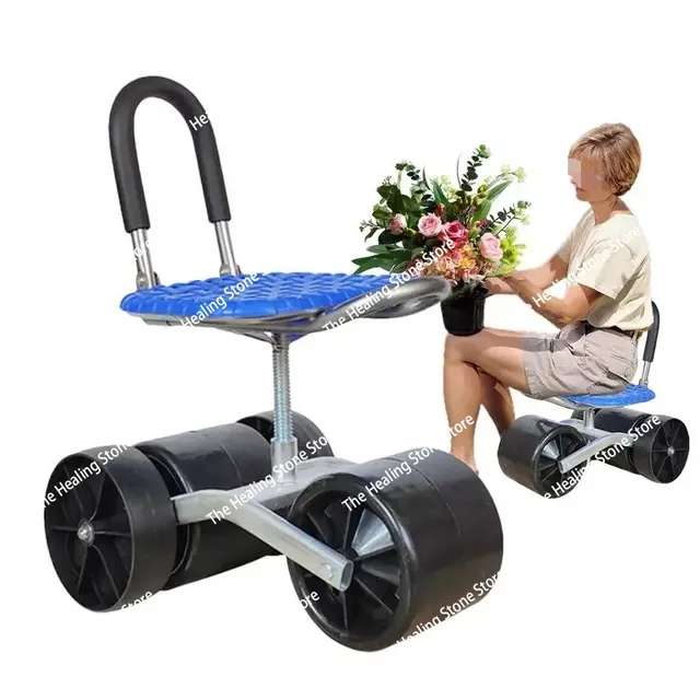 Siège de travail de jardin roulant avec roulettes siège… – vue 3