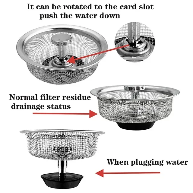 Filtre évier acier inoxydable maille fine panier rond… – vue 4