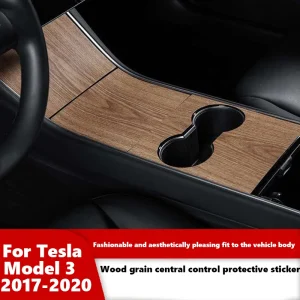 Autocollant de panneau de commande Central pour Tesla modèle 3 2017 – 2020, accessoires de voiture à Grain de bois, protection intérieure modèle trois Autocollant de panneau de commande Central pour Tesla modèle 3 2017 – 2020, accessoires de voiture à Grain de bois, protection intérieure modèle trois