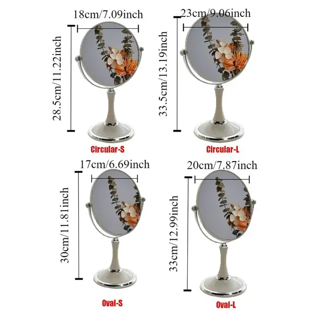 Miroir de maquillage Double face rotatif à 360 degrés – vue 6