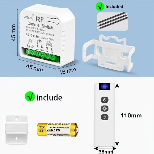 Variateur de lumière sans fil avec télécommandes – vue 6