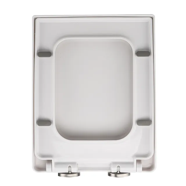 Siège de toilette carré à fermeture douce