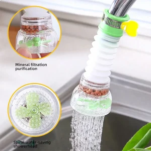 Filtre à eau du robinet 360 °   Robinet de cuisine télescopique rotatif, buse de pomme de douche, dispositif d&rsquo;économie d&rsquo;eau domestique anti-éclaboussures