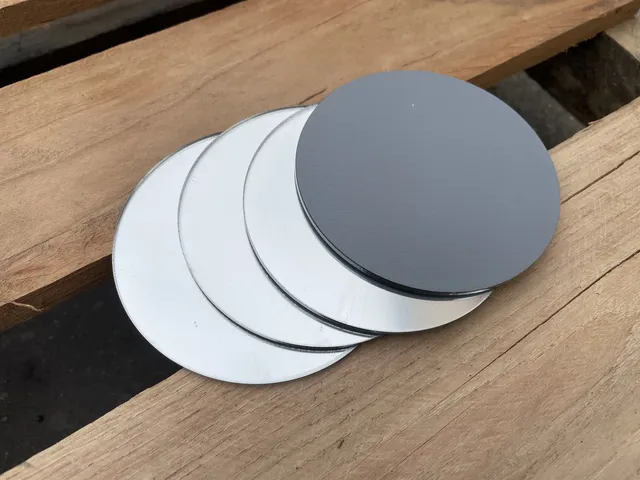 Mini miroirs ronds inachevés en argent – vue 3