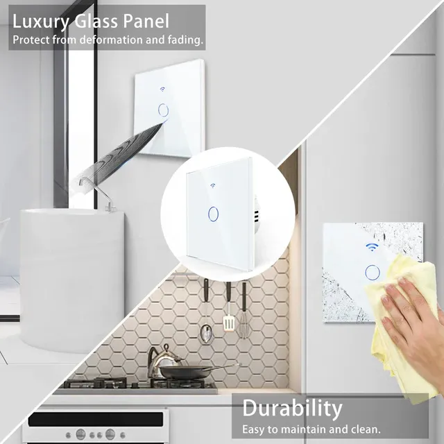 Interrupteur tactile intelligent WiFi – vue 3