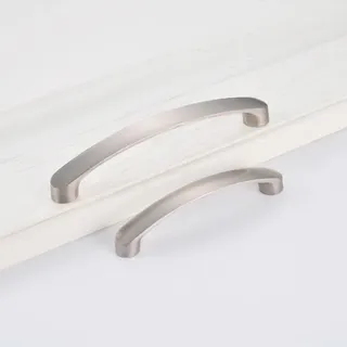 Poignée meuble aluminium argent brossé satiné incurvée design moderne…