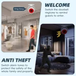 SUNRI-alarme infrarouge sonore et lumineuse intérieure détecteur d&rsquo;induction de corps humain alarme antivol détecteur infrarouge télécommande