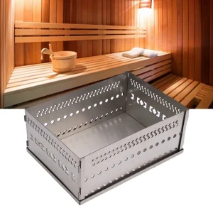 Panier de pierre de Sauna, support de pierre de Sauna, panier de pierre de Sauna Portable polyvalent en acier inoxydable pour poêle à bois au charbon de bois