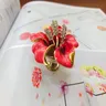 Poignée d'armoire Art fleur poignée alliage incrusté… – vue 6