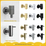 Robinet de Machine à laver en laiton noir, robinet mural simple froid G1/2, robinet de piscine, jardin extérieur, salle de bains, cuisine