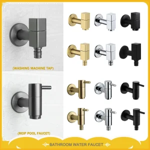 Robinet de Machine à laver en laiton noir, robinet mural simple froid G1/2, robinet de piscine, jardin extérieur, salle de bains, cuisine