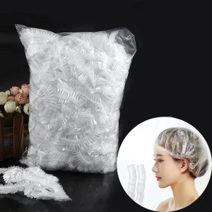 Ensemble de pomme de douche 42cm, 100 pièces de serviettes de bain en plastique élastique épais, fournitures de Salon jetables imperméables pour la maison et les voyages
