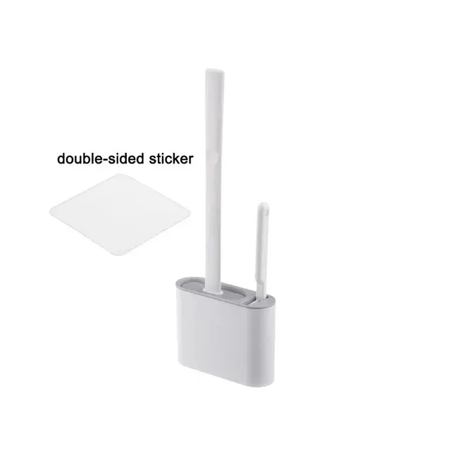 Brosse toilette murale plastique gris mat manche long… – vue 2