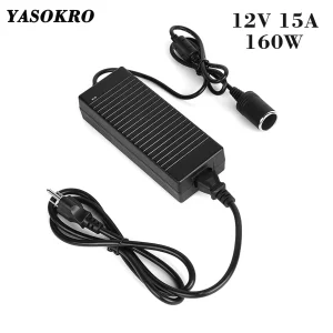Adaptateur d’alimentation de voiture, convertisseur AC à DC, 110V, 240V à 12V, 15A, 160W, prise allume-cigare Laguna Adaptateur d’alimentation de voiture, convertisseur AC à DC, 110V, 240V à 12V, 15A, 160W, prise allume-cigare Laguna