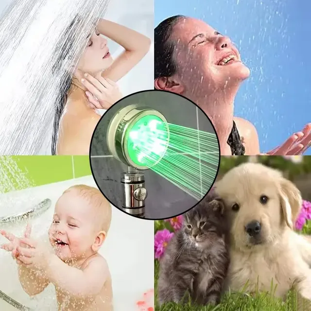 Pommeau de douche haute pression LED avec filtre à anions – vue 5