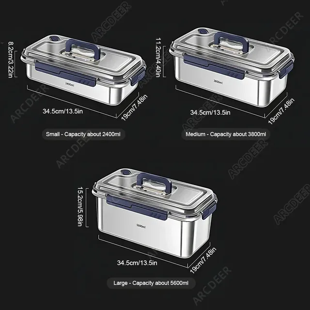 Organisateurs d'aliments de cuisine 2.4/3.8/5.6L avec… – vue 3