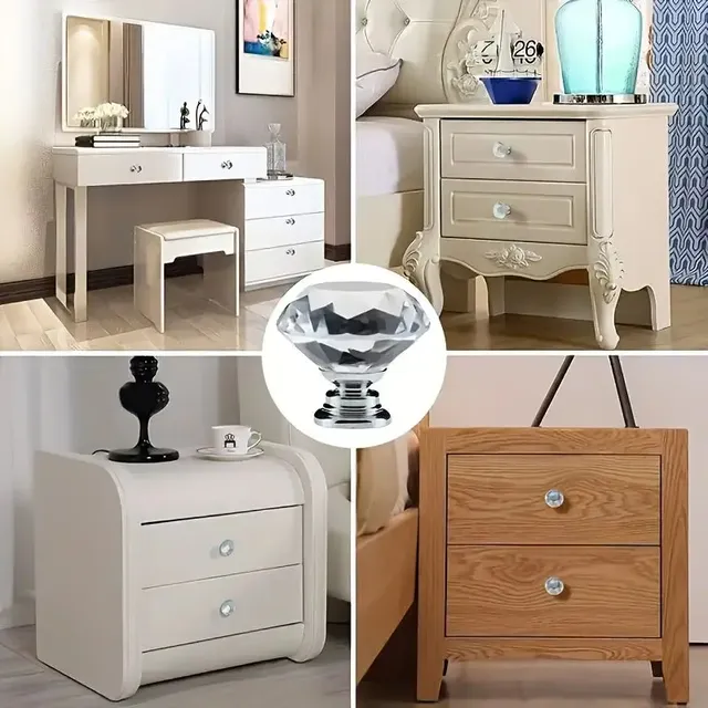 Boutons armoire commode tiroir diamantés cristal… – vue 5
