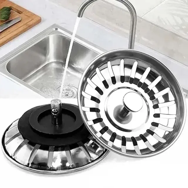Bouchon vidange lavabo évier acier inoxydable panier… – vue 2