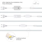 Bande lumineuse LED COB 220V 230V, interrupteur à intensité variable, avec variateur marche/arrêt, prise d&rsquo;alimentation EU US UK, largeur 10MM, décoration de maison, chambre à coucher, cuisine